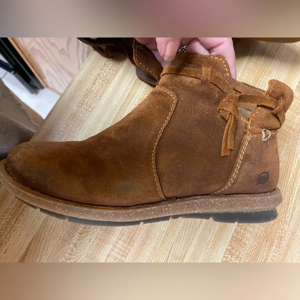 BORN Wynter Brown Suede Booties